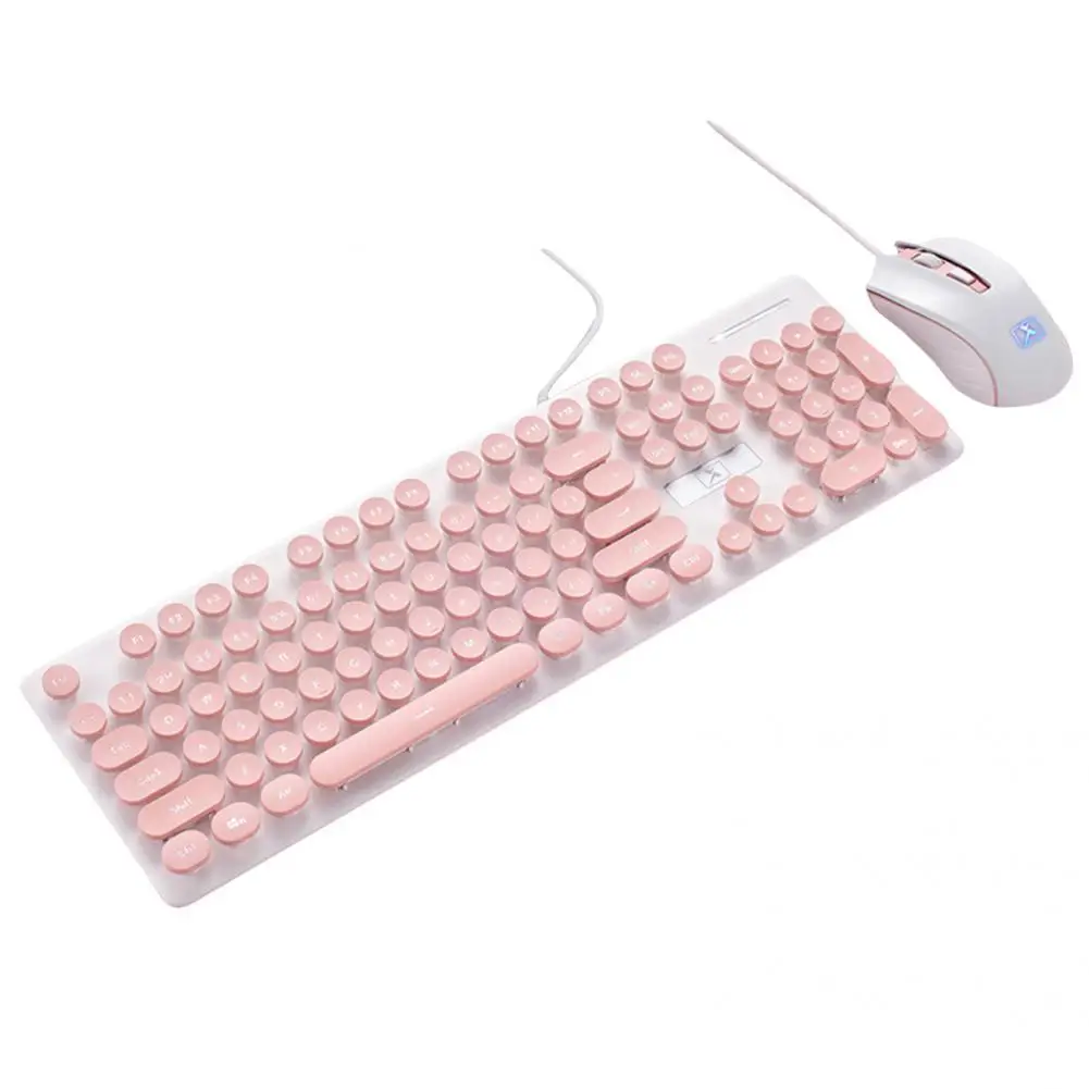 

1 Set Practical USB Keyboard Comfortable Plug Play Computer Accessories Mechanical Feel Wired Mouse