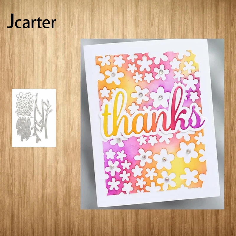 

Branch Flowers Leaves Background Metal Cutting Dies Craft Stencil Scrapbooking Handmade Tool Album Punch Blade Decor Template