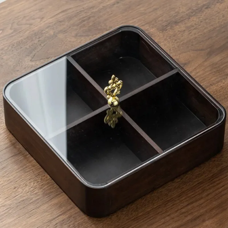  Настольный поднос для орехов коробка фруктов с четырьмя отделениями органайзер