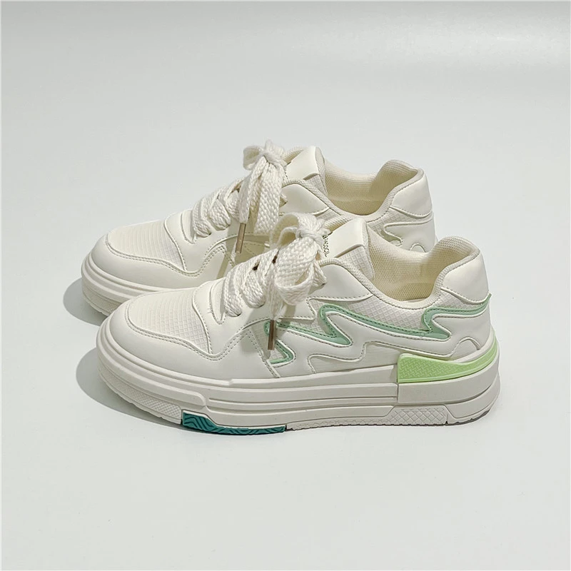 

Casual Shoes For Women 2023 New Trends Mixed-Color Thick Sole Sneakers Female Elegant Designer White Shoes Lady Breathable