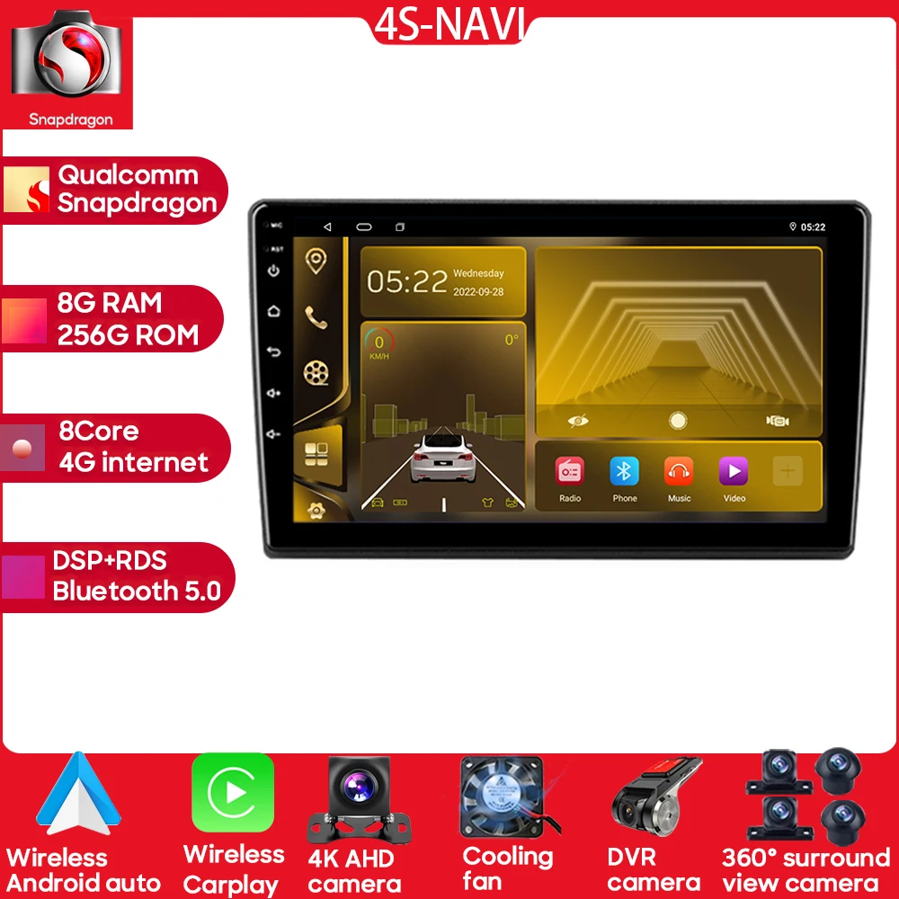 

Qualcomm Android For Hyundai Azera Grandeur TG 2005-2011 Car Radio Multimedia 4G WIFI CarPlay GPS Navigation No DVD Player DVD