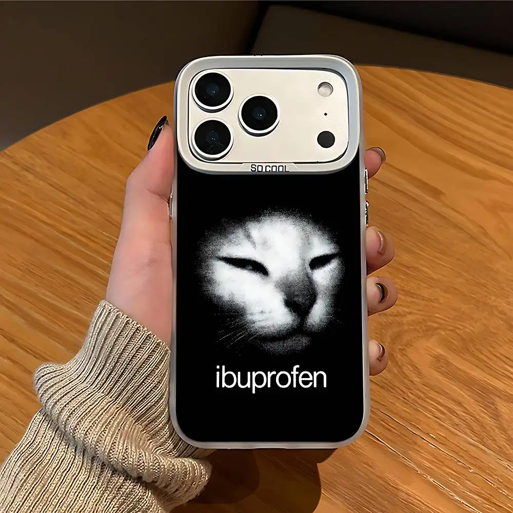 I-Ibuprofen Cat White Matte Large Lens Frame Cover для iPhone 12 11 14 13 17 16 15 Pro Max Mini Plus E (art.: 3920dcd446a50) - 3920dcd446a50