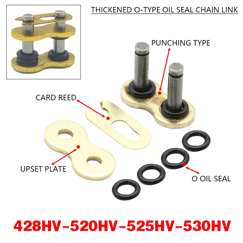 for 428 520 525 530 Motorcycle Chain Buckle Ring Link Heavy Chain Connecting Connector Master Joint Link With O-Ring Chain Lock