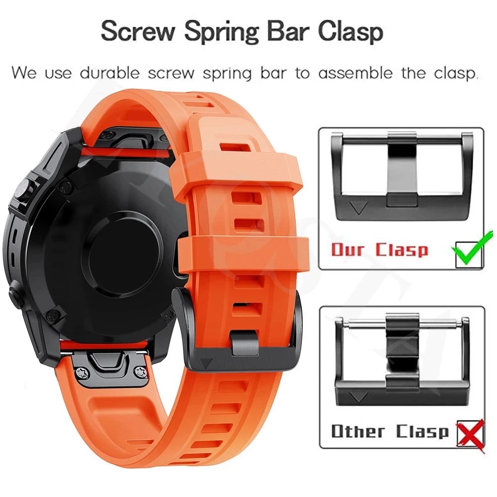 Ремешок силиконовый для наручных часов Garmin Fenix 7 7X Epix/Coros VERTIX/VERTIX 2 22 мм |