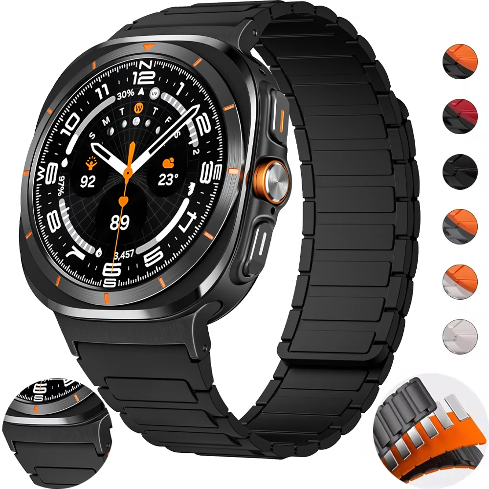 Силиконовый Магнитный Ремешок Унисекс Для Samsung Galaxy Watch Ultra 47 Мм Без Зазоров