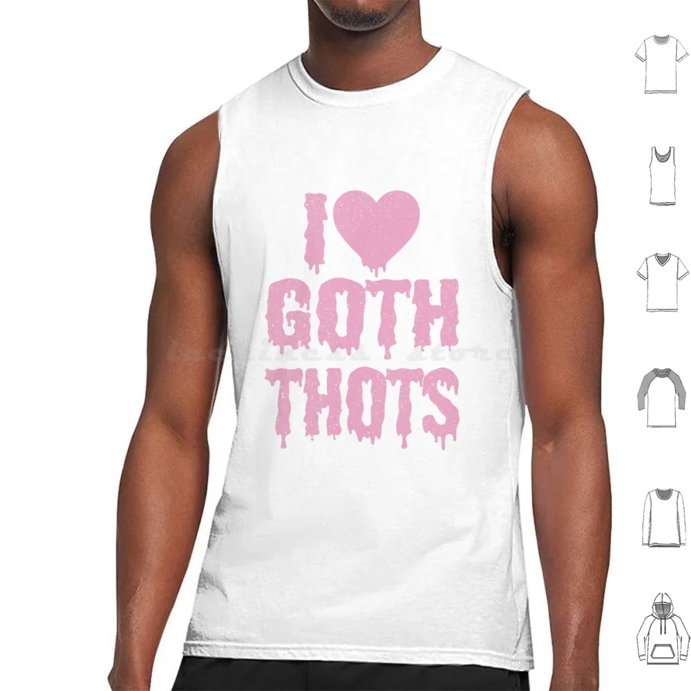 

Футболка I Love Goth Thots, хлопковые топы с принтом I Love Goth Thots