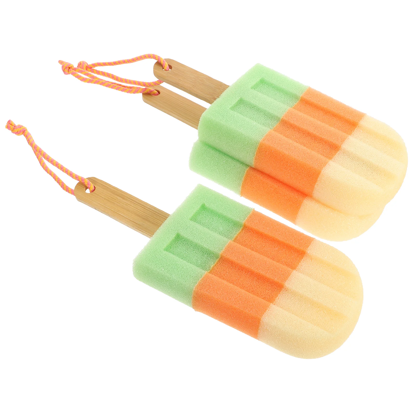

3 Pcs Popsicle Newborn Toddler Bath Sponge Body Scrubbers Use Shower Wooden Ball For