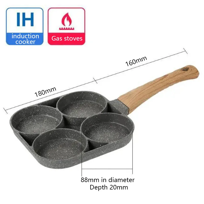 Сковорода с четырьмя отверстиями сковорода утолщенная модель антипригарная для