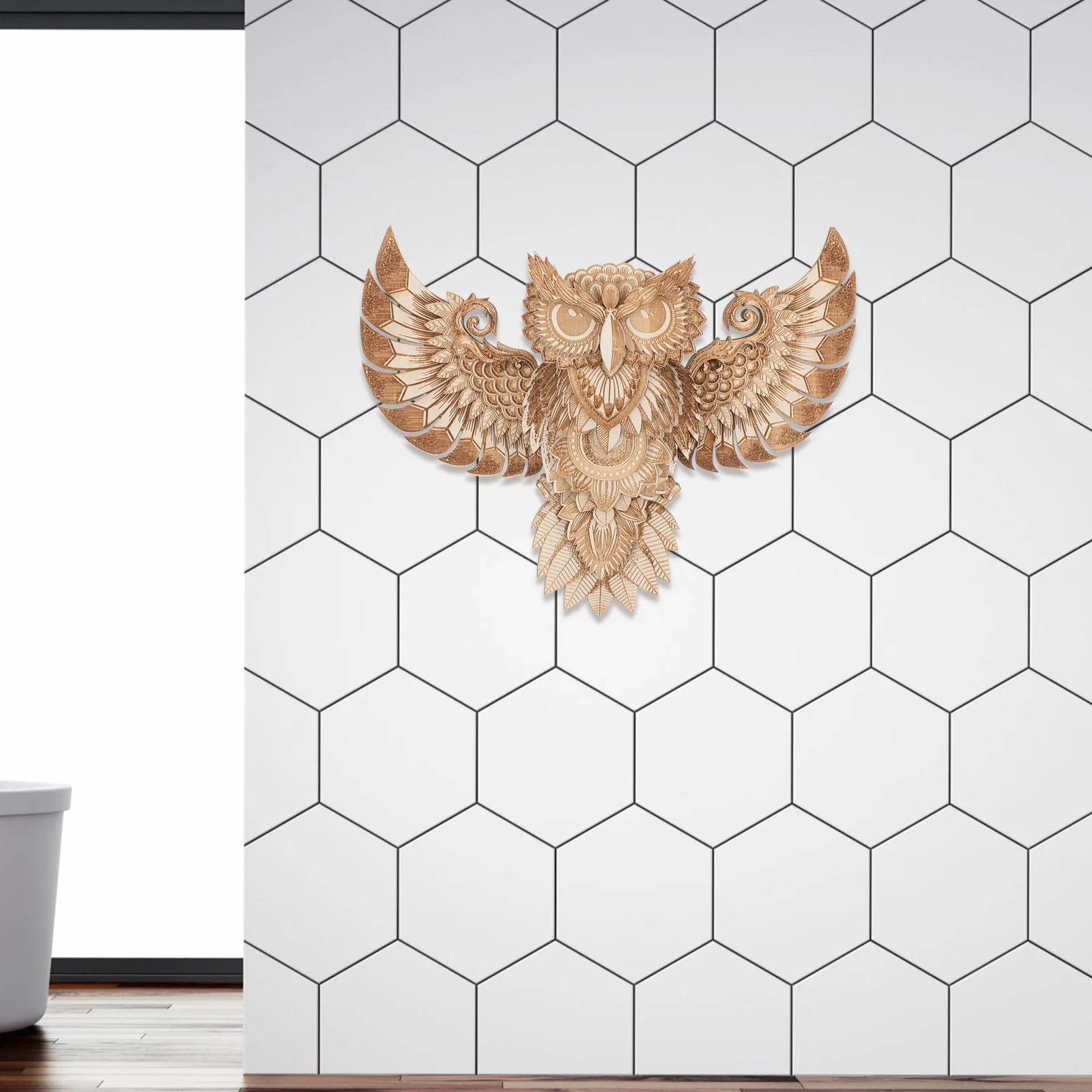 Высокое качество Луна деревянная сова офисные украшения дома для дикая природа