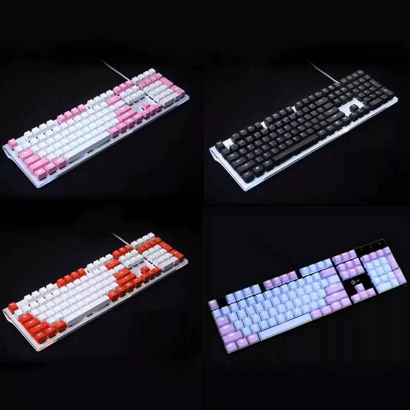 1 Set Translucent Double Shot PBT 104 KeyCaps Backlit For Cherry MX Keyboard Switch Hot New