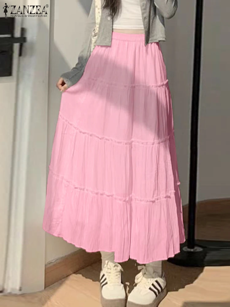 Женские многослойные длинные юбки модные однотонные для торта ZANZEA праздничные