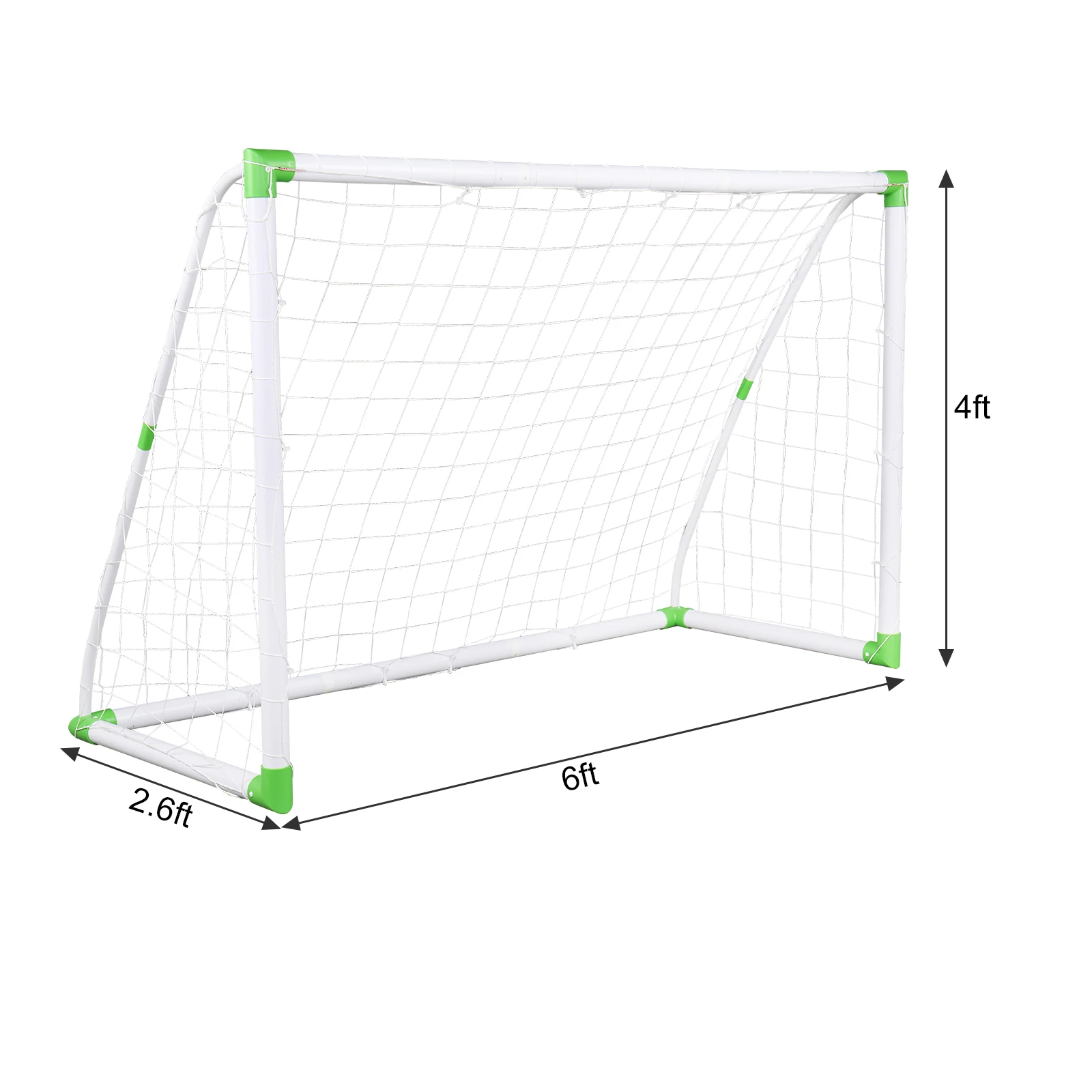 182x120x80cm Soccer Goal and Mesh Net PVC Tube Football Soccer Goal Set with Post Net For Team Sports Training Match Adult Kids
