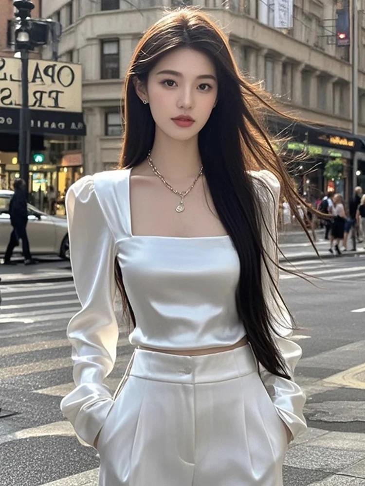 Плюс размер Kaisiao Studio Корейский Sle Элегантный топ с квадратным воротником Женский