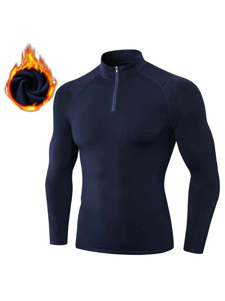 Thermal Sportwear 2022 New Fall Winter Zipper Fleece Tops Breathable Gym Running T Shirt Male Elastic Hoodie Camisa Termica