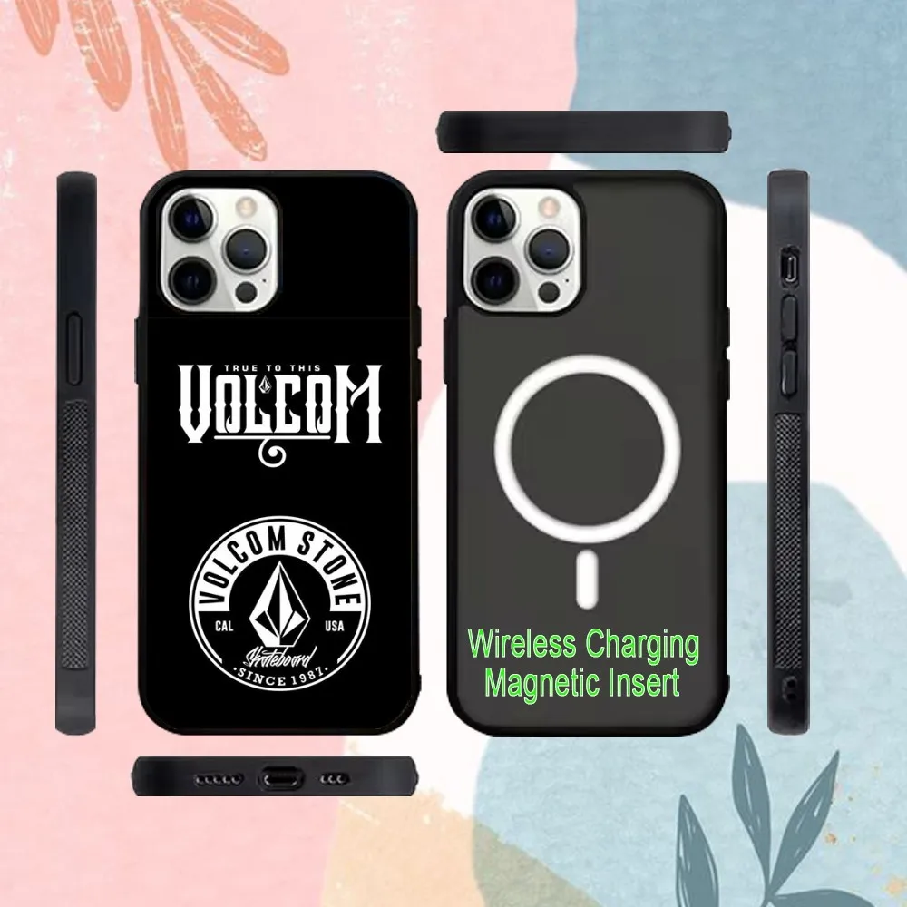 DIY V-Volcom чехол для телефона IPhone 15 14 13 Pro Max 11 12 Mini Alex зеркальный беспроводной зарядки