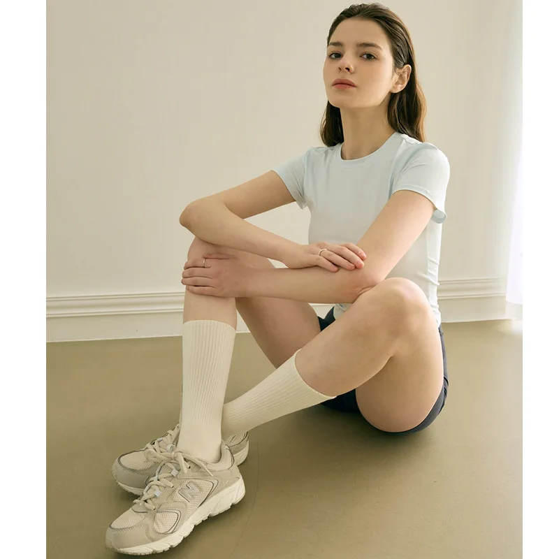 2023gym tennis print short outdoor sports short sleeve running breathable fitness slimming yoga top