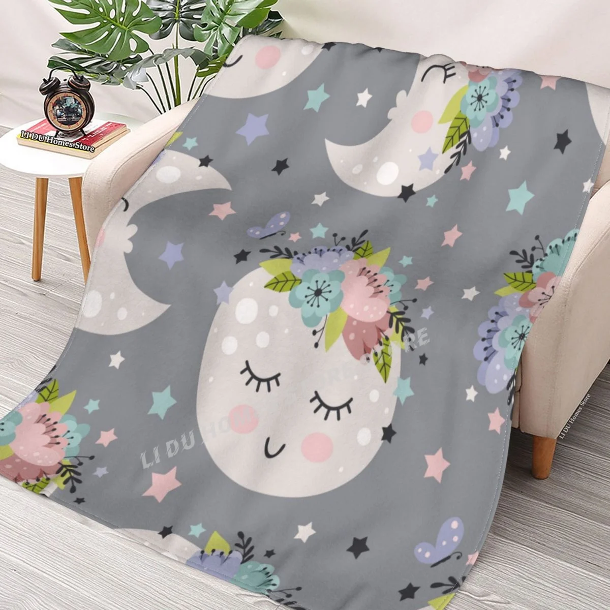 

Beautiful Moon Throw Blanket flannel Collage Blanket Bedding soft Cover Bedspreads Blankets