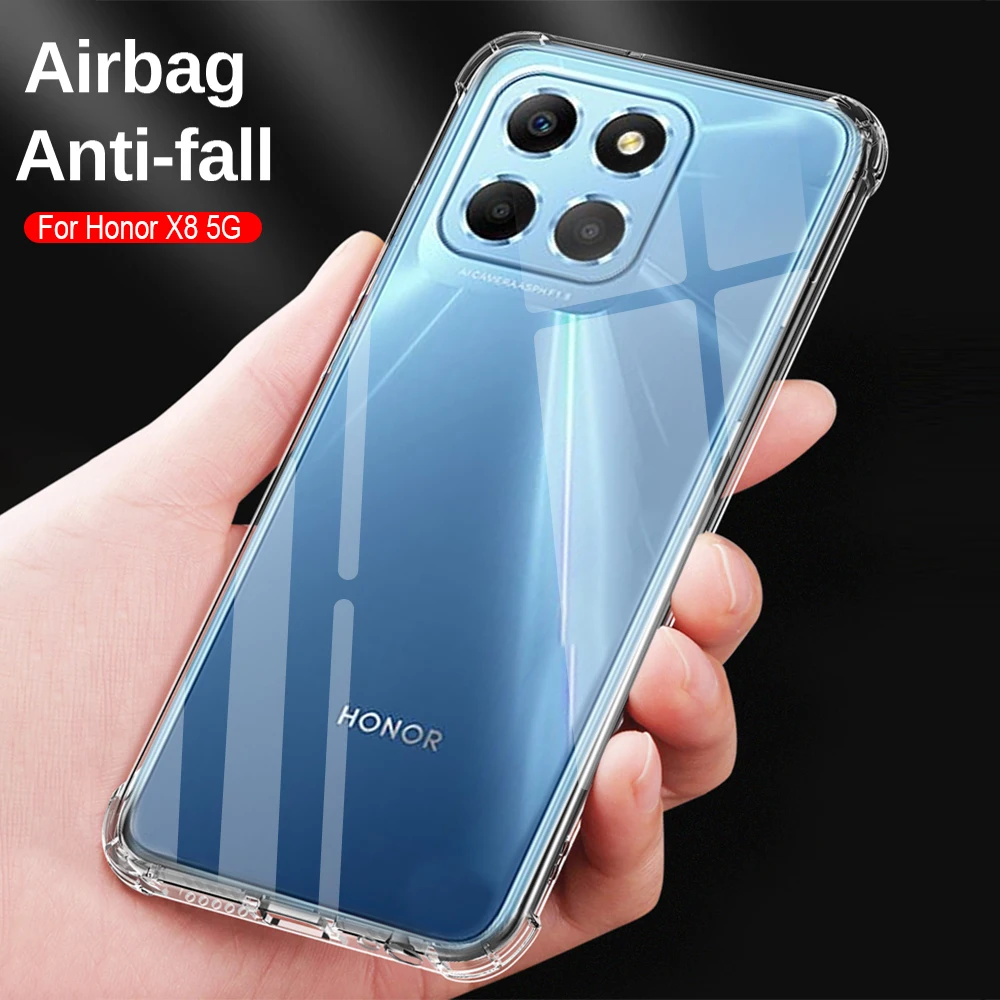 

Luxury Clear Case For Huawei Honor X8 5G Soft Silicone TPU Transparent Shockproof VNE-N41 Phone Cover for HonorX8 Honor X 8 5G