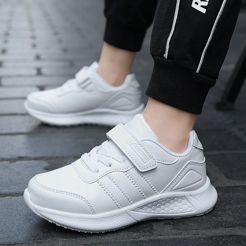Children's Fashion Sports Shoes Boys Running Shoes Leisure Breathable Outdoor Kids Shoes Lightweight Sneakers Girls White Shoes