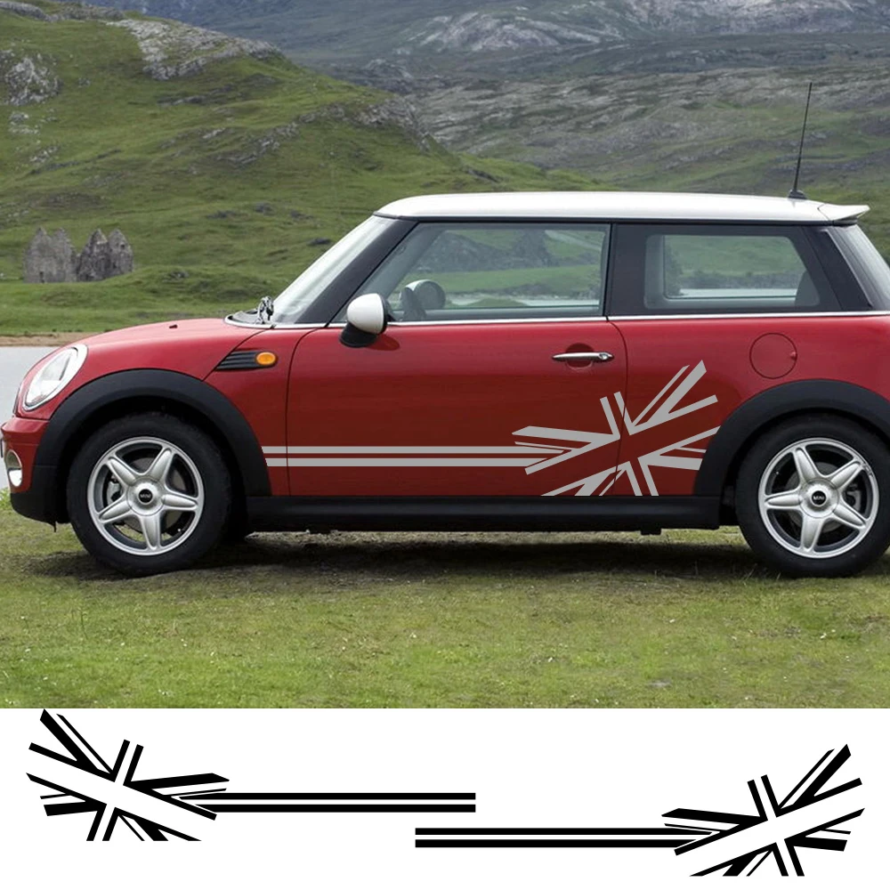 

2022 Car Sticker for Mini Cooper R56 R57 R58 R50 R52 R53 R59 R61 R60 F60 F55 F56 F54 Flag Style Side Stripe Decal Accessories