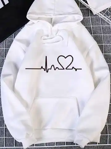 Women Hoodies Casual Harajuku Love Printed Hoodie Autumn Winter Female Hoodies Women Long Sleeve Clothing Sudadera Mujer Moletom