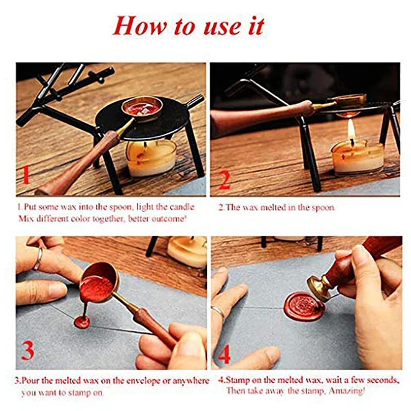 Набор сургучных подогревателей набор печатей деревянная ручка плавильная ложка