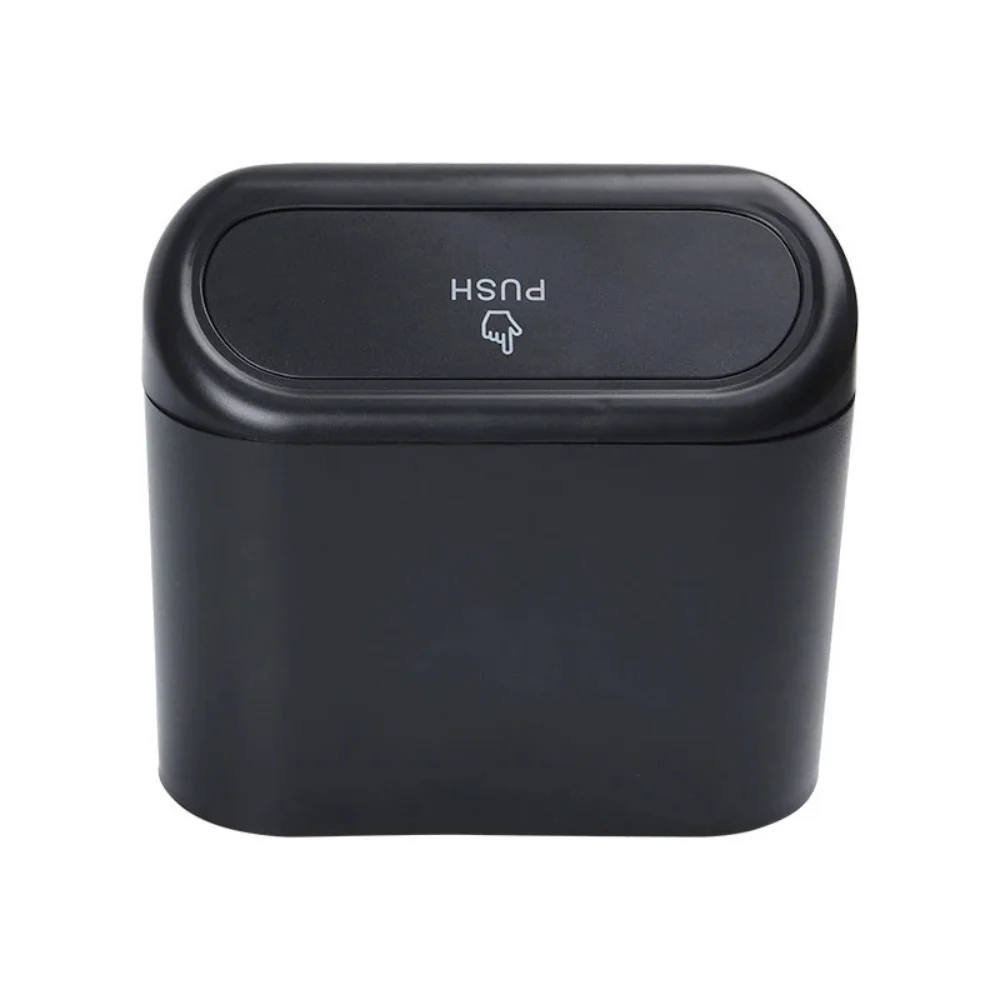 

Car Trash Bin Hanging Vehicle Garbage Dust Case Storage Box Plastic Pressing Square Trash Can Type Auto Car Interior Accessories