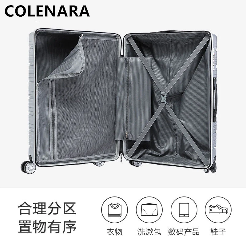 COLENARA 20 Inch Suitcase New Men's Multifunctional Handheld Charging Port Trolley Case Women's Cabin Business Rolling Luggage