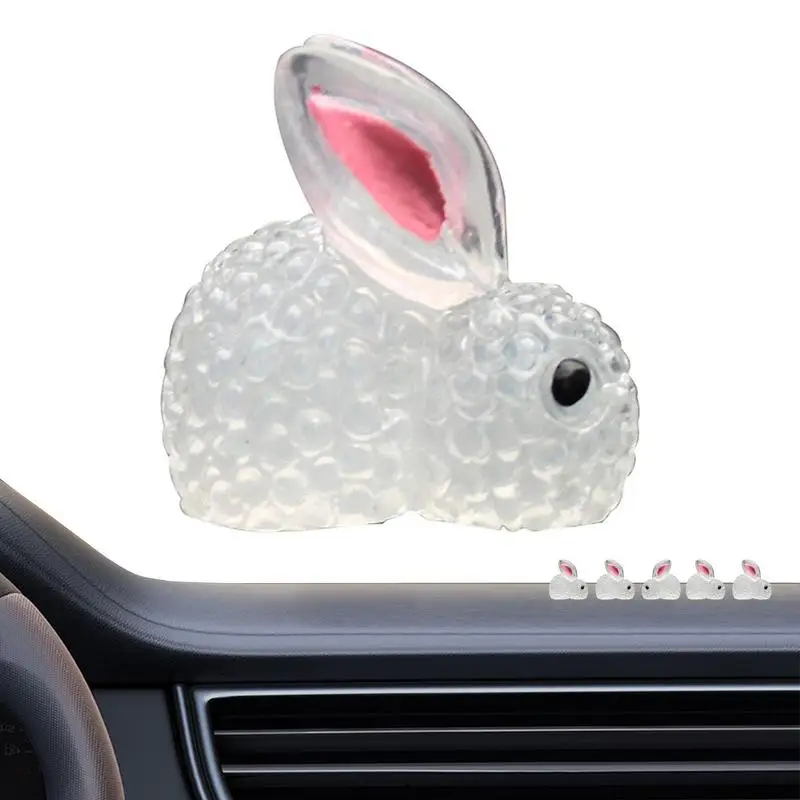 

Светящийся кролик, украшение, миниатюрная скульптура кролика для приборной панели автомобиля, фигурки кролика, украшение, аксессуары для интерьера автомобиля