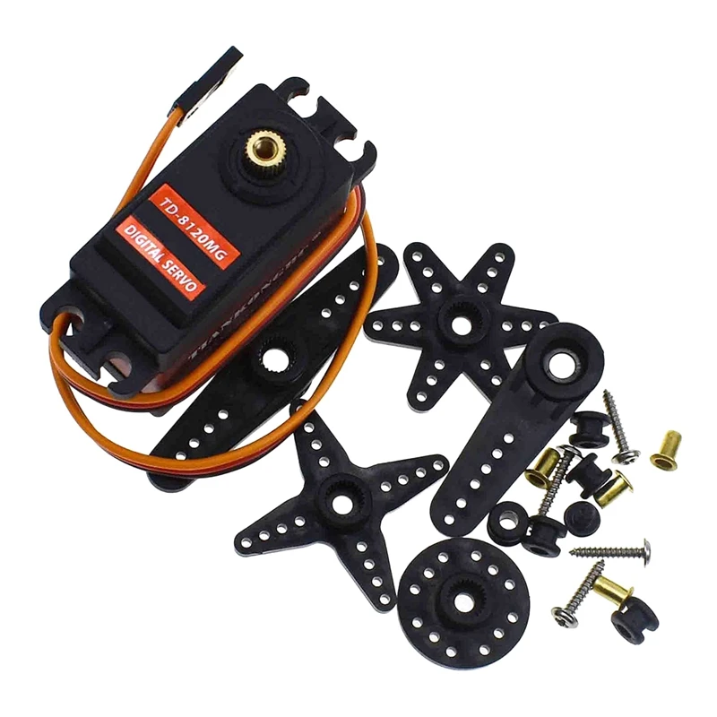 

Waterproof TD-8120MG 20KG Metal Shell Gear High Torque Digital Servo For RC Vehicle Crawler Boat Airplane(180 Degrees)