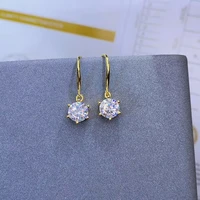 attractive shiny moissanite dangling earrings 925 sterling silver hook earrings women earrings valentine gift sparkling