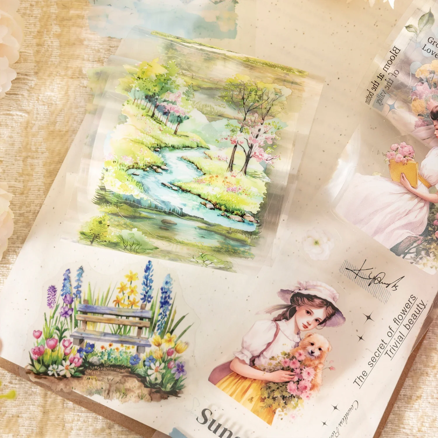 60 мм/70 мм * 200 см серия Longing Day винтажный персонаж цветок Ландшафтный набор ленты