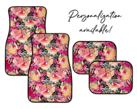 spring floral car mats personalization available