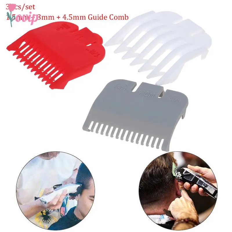 

3Pcs Hair Trimmer Tool Hair Clipper Limit Comb Cutting Guide Barber Replacement Ultra-thin Limit Comb