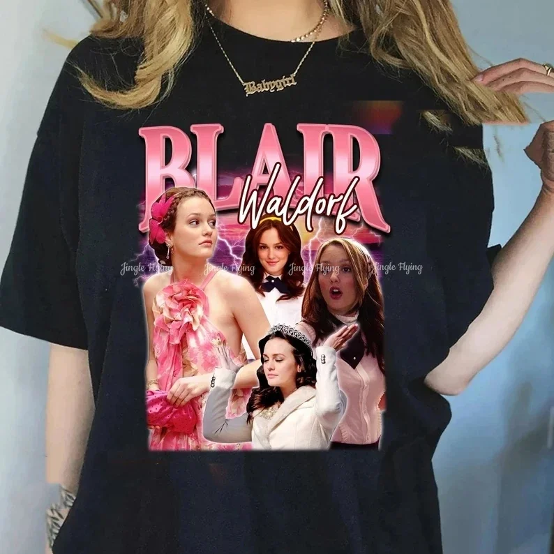 Винтажная рубашка Blair Waldorf хлопковая футболка унисекс