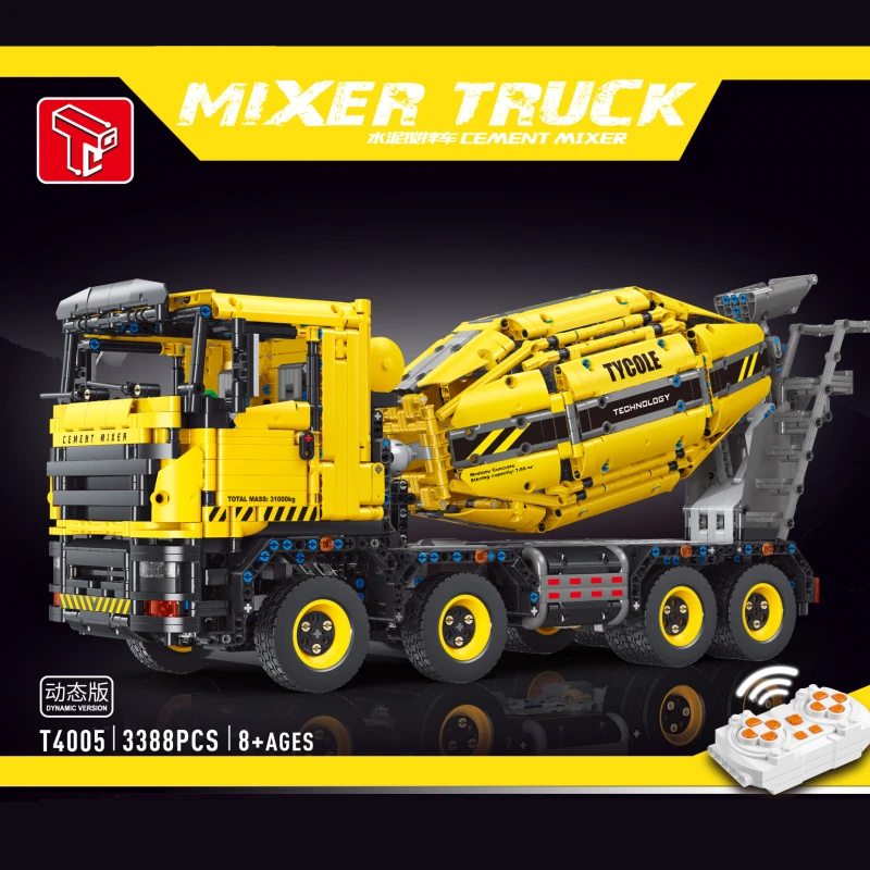 

New With Motor RC Car T4005 Construction Truck Mixer Crane Building Blocks City Engineering Vehicles Bricks Toys Chrismas Gifts