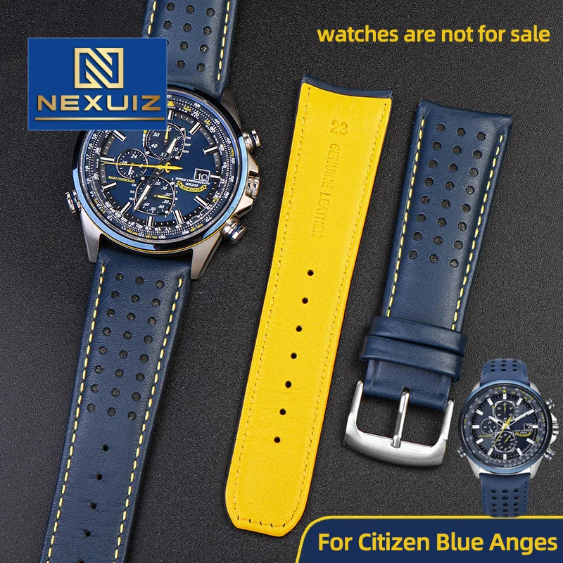 

Ремешок из натуральной кожи для наручных часов Citizen Blue Angel 1/2/3, AT8020, JY8078, ремешок из воловьей кожи для часов, 22 мм, 23 мм