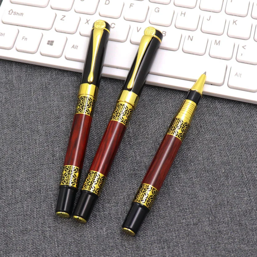 

High-quality Metal signature Gel pen Chinese style grain gift pen retro neutral pen business office school accessories supplies