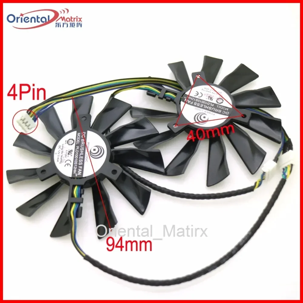 Фото 2 шт./лот PLD10010S12HH 95 мм 12 В 0,35 А вентилятор VGA для видеокарт MSI GTX770 R9-280X R9-270X R7-260X GTX780 №1