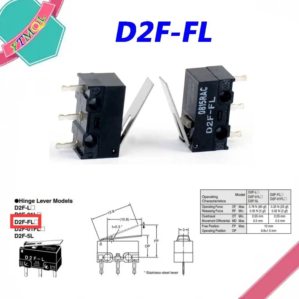 1-10 шт. микропереключатель мыши D2F-01FL кнопка Fretting D2F |