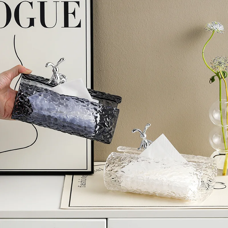 

Modern Acrylic Tissue Box Water ripple home storage decoration Light luxury creative napkin paper box advanced sense