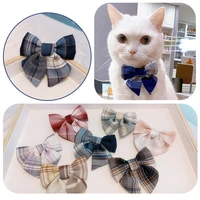 plaid sweet color pet dog collar bow tie novelty preppy look pet accessories necklace decorate party birthday bows for cats