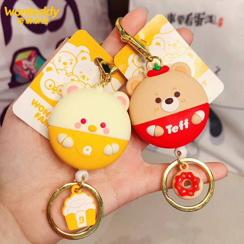 Милый выдвижной брелок в виде животного из сплава милый женский портативный