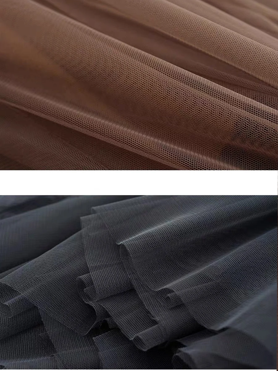 Женская кашемировая сетчатая юбка с высокой талией средней длины трикотажная