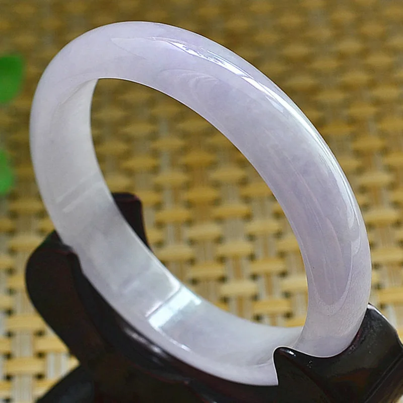 Браслет из Мьянмы со льдом фиолетового нефрита Изумрудный ярко-фиолетовый