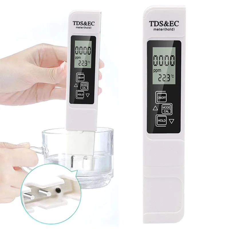 

White Digital Water Quality Tester Meter Range 0 9990 Multifunctional Water Purity Temperature Meter Temp Tester 1pc