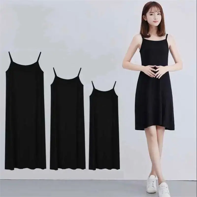 1PC Women Sling Dress Casual Solid Spaghetti Short Dress Sleeveless Dress Slips Under Dress Sexy Ladies