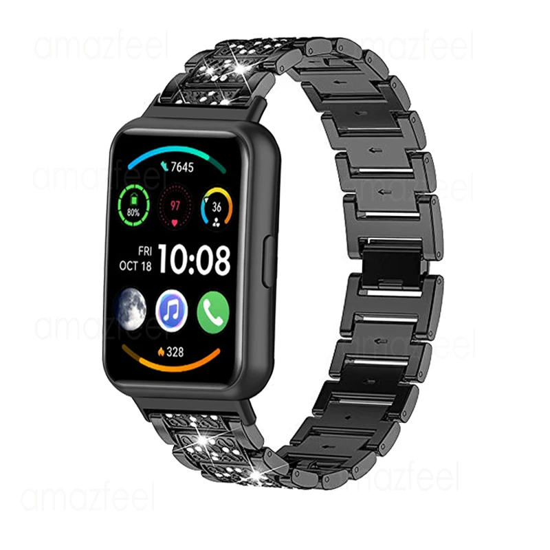 

Diamond Stainless Steel Strap For Huawei Watch Fit 2 Smart Watch Band Metal Wristband For Huawei Watch Fit Replacement Bracelet