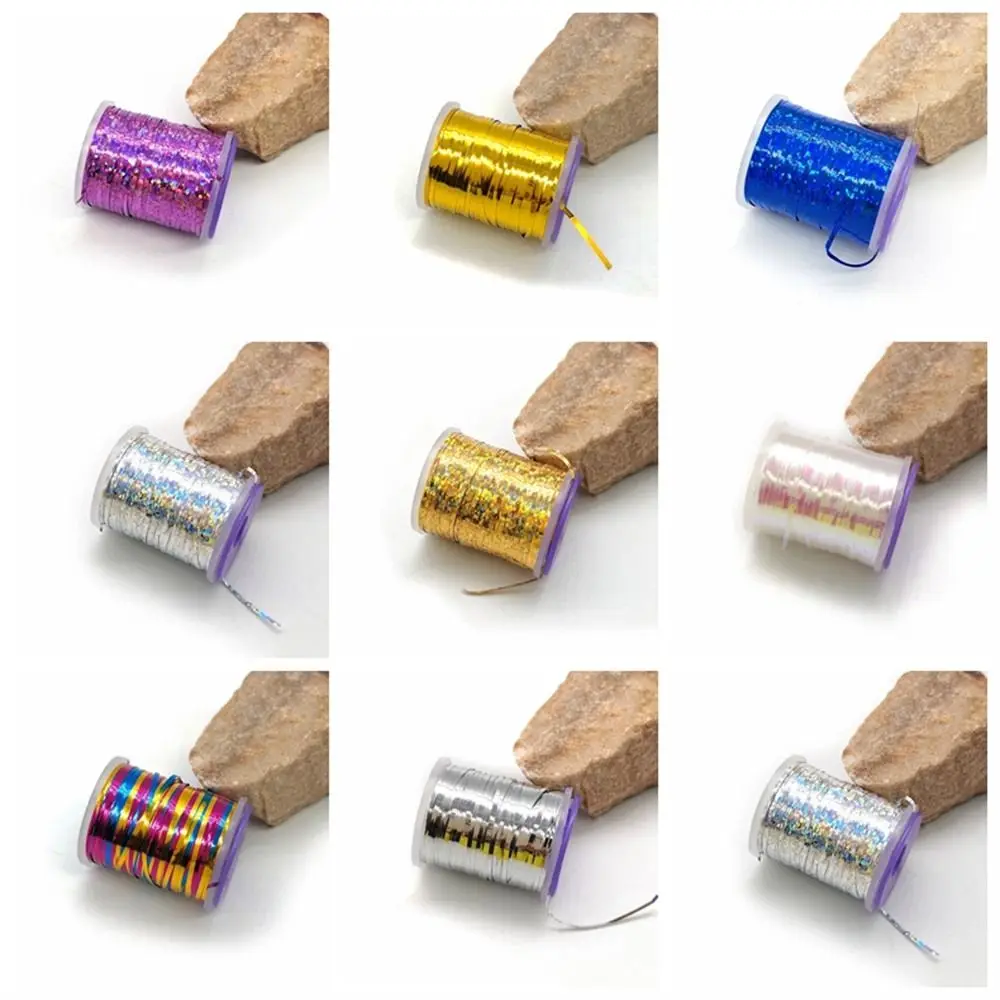 

Материал для вязания мушек, плоская мишура, аксессуары для рыбы, 1 мм голографическая Нимфа, маленькая нить 120 ярдов, мишура, мишура, вспышка, Рыболовные Мухи