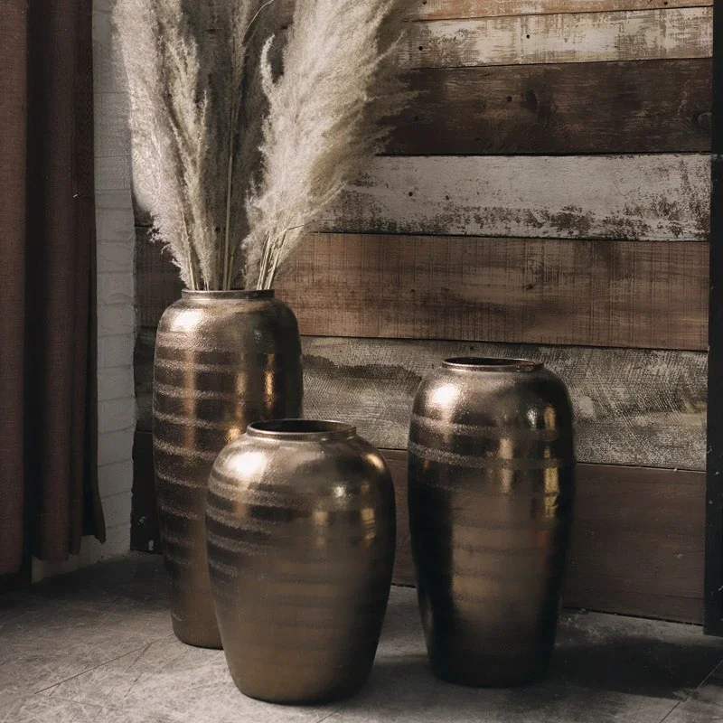 Ваза для сушеных цветов керамическая напольная ваза ручной работы в стиле ретро